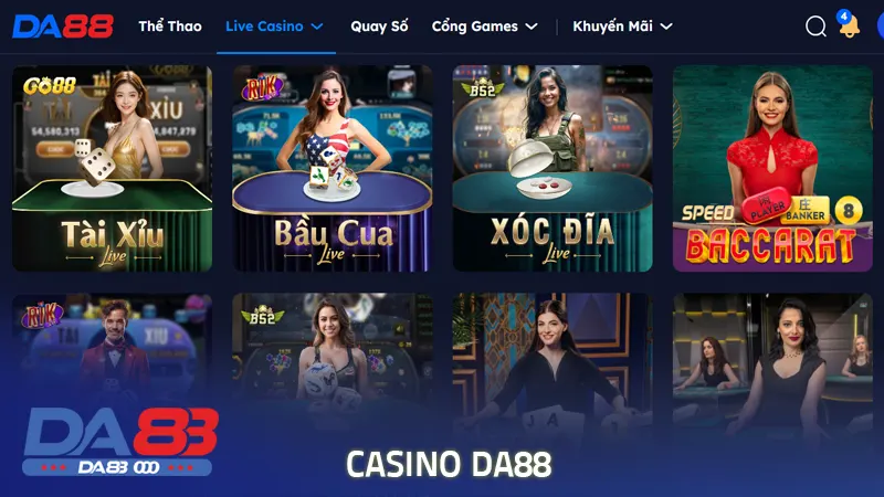 Ưu điểm nổi bật làm nên thành công của casino tại Da88