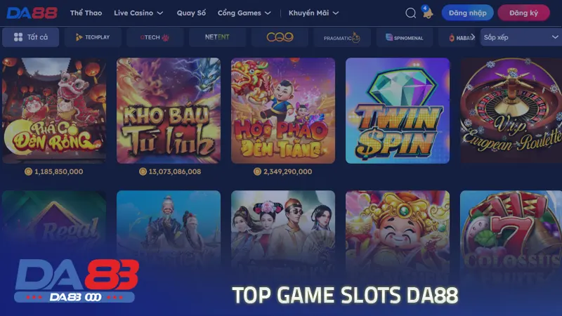 Top 3 trò chơi slot được yêu thích nhất tại nhà cái Da88